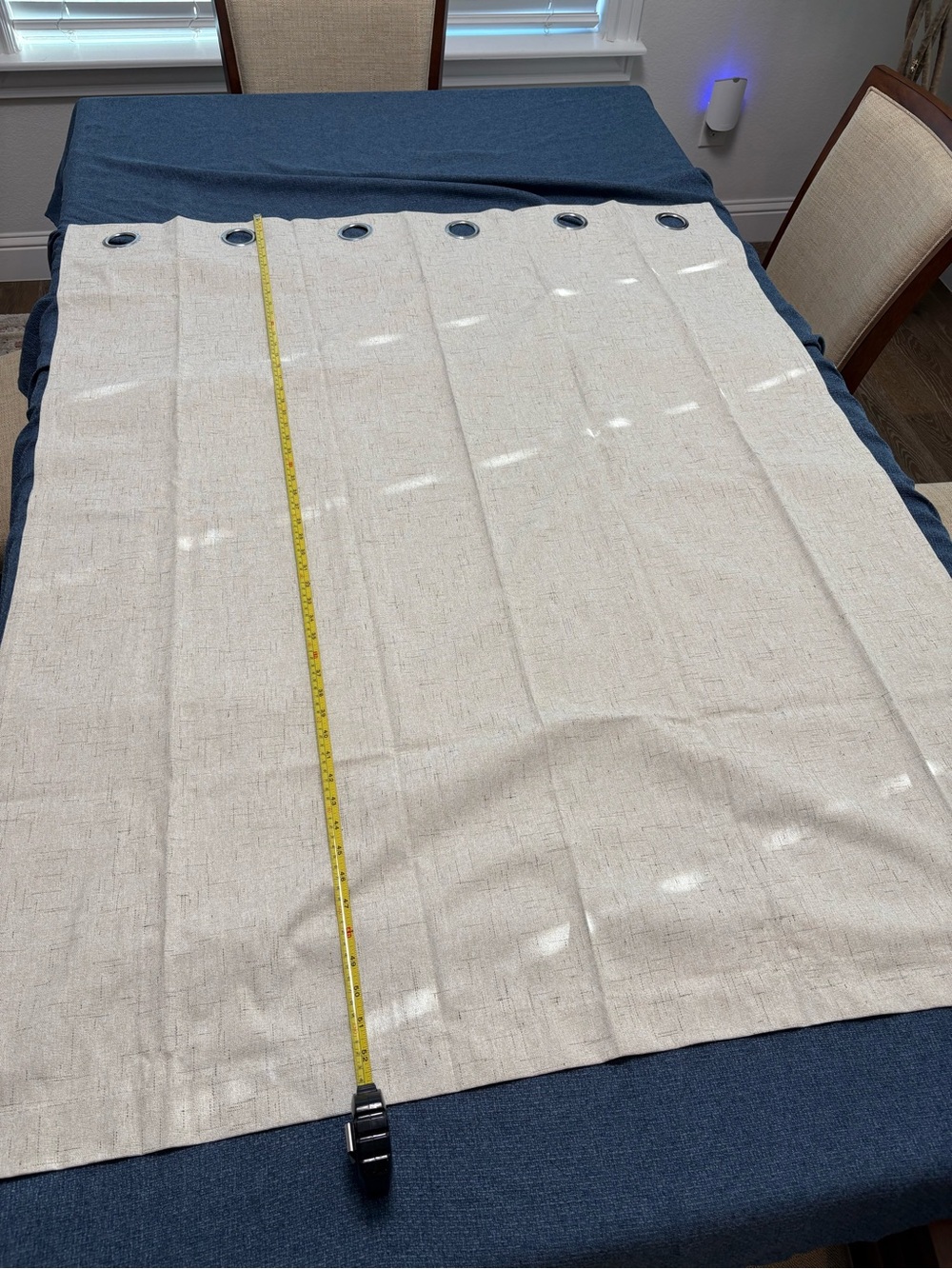Neutral Cream Linen-Texture Grommet Curtain Panel